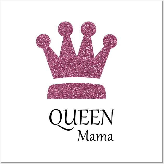 Queen Mama Sparkles in Purple Glitter Crown Wall Art by Star58